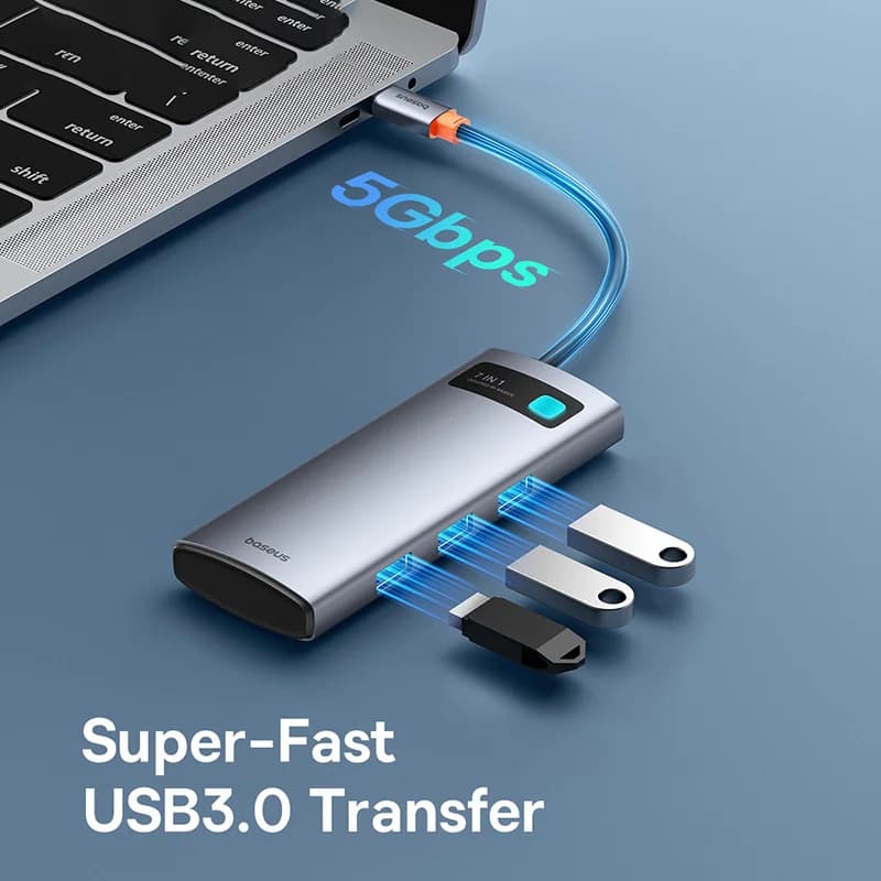 Hub USB-C 7-ב-1 עם HDMI 4K ו-PD 100W