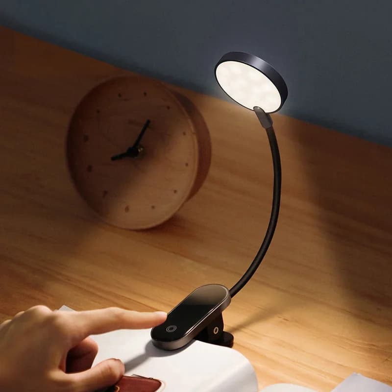 מנורת LED אלחוטית נצמדת לשולחן, בעלת עמעום
